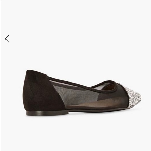 Beautiful mesh crystal flays black size 7.5 - Picture 3 of 12